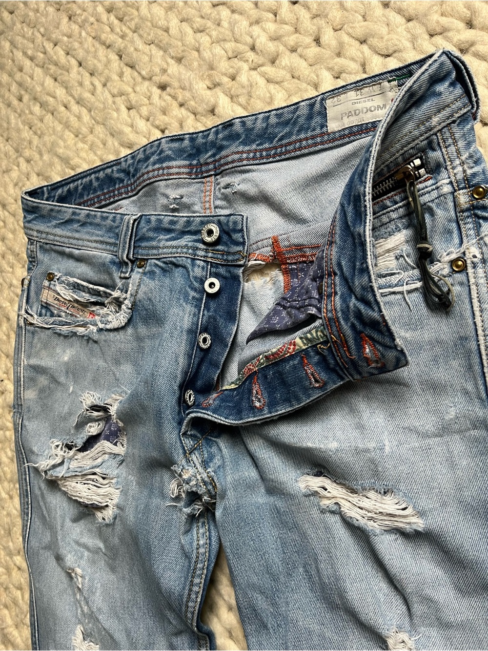 Diesel Y2k Distressed Ripped Jeans | 31x32 - Picture 9 of 14